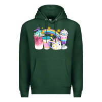 Sports Green Unicorn Coffee Cups Premium Hoodie - Artiststas