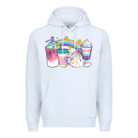 White Unicorn Coffee Cups Premium Hoodie - Artiststas