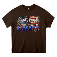 Chocolate Brown Sweet land of liberty 4th of july Heavy Core Tee - CowGirlArtShop