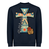 Navy halleluljah aztec cross Heavyweight Sweatshirt - JahusDesignShop