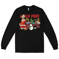Black Jolly Vibes Long Sleeve Tee - CowhideDigitalArt