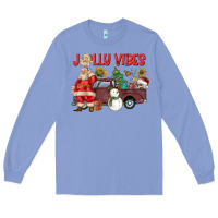 Colony Blue Jolly Vibes Long Sleeve Tee - CowhideDigitalArt