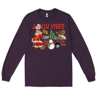 Plum Jolly Vibes Long Sleeve Tee - CowhideDigitalArt