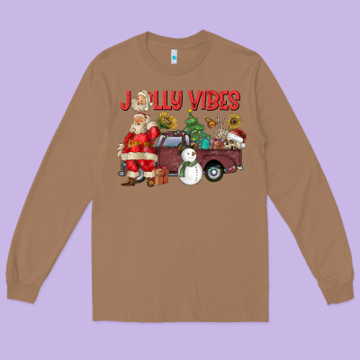 Jolly Vibes Long Sleeve Tee Designed By Cowhidedigitalart
