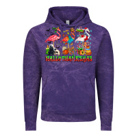 Cloud Purple happy hallothanksmas flamingo Vintage Hoodie - CowhideDigitalArt