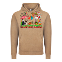 Vintage Coffee happy hallothanksmas flamingo Vintage Hoodie - CowhideDigitalArt
