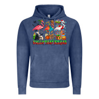 Vintage Denim happy hallothanksmas flamingo Vintage Hoodie - CowhideDigitalArt