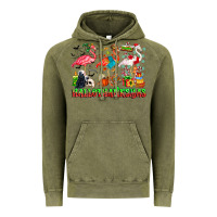 Vintage Olive happy hallothanksmas flamingo Vintage Hoodie - CowhideDigitalArt