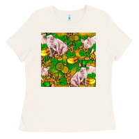 Bone St. Patrick's Day Pig And Candy Pot Of Gold Ladies Tee - FaDigitalArtStudio