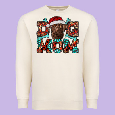 Dog Mom Christmas With Labrador Premium Sweatshirt Designed By Ranaportraitstore