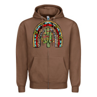 Chestnut christmas cactus rainbow Zipper Hoodie - JahusDesignShop