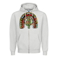 Dove Grey christmas cactus rainbow Zipper Hoodie - JahusDesignShop
