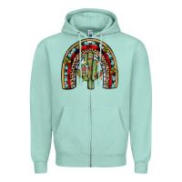 Seafoam christmas cactus rainbow Zipper Hoodie - JahusDesignShop
