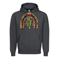 Smoke christmas cactus rainbow Zipper Hoodie - JahusDesignShop