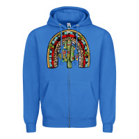 True Royal christmas cactus rainbow Zipper Hoodie - JahusDesignShop