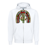 White christmas cactus rainbow Zipper Hoodie - JahusDesignShop