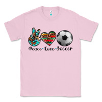 Bubblegum Pink peace love soccer Classic Tee - Artiststas
