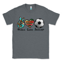 Charcoal Heather peace love soccer Classic Tee - Artiststas