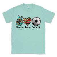 Seafoam peace love soccer Classic Tee - Artiststas