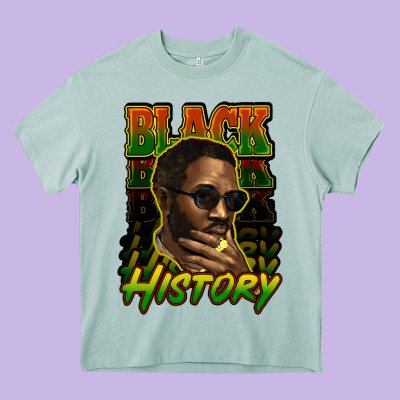 Black History Afro Man Heavy Core Tee Designed By Howdyjamesfarm