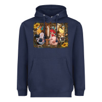Navy western farm animals Heavyweight Hoodie - RanaPortraitStore