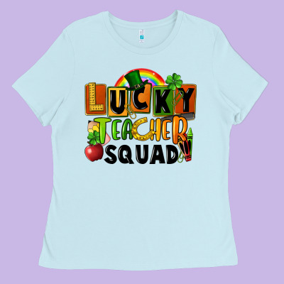 Lucky Teacher Squad Ladies Tee Designed By Fadigitalartstudio