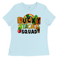 Baby Blue lucky teacher squad Ladies Tee - FaDigitalArtStudio