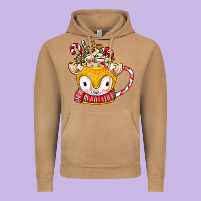 Coffee Cups Animal Vintage Hoodie Designed By Cowhidedigitalart