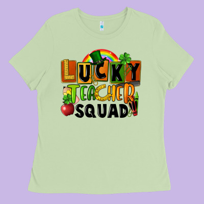 Lucky Teacher Squad Ladies Tee Designed By Fadigitalartstudio