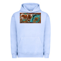 Pigment Grape Ice texas longhorn with aztec tiger and  leopard Urban Hoodie - RanaPortraitStore