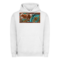 Pigment Lunar Rock texas longhorn with aztec tiger and  leopard Urban Hoodie - RanaPortraitStore
