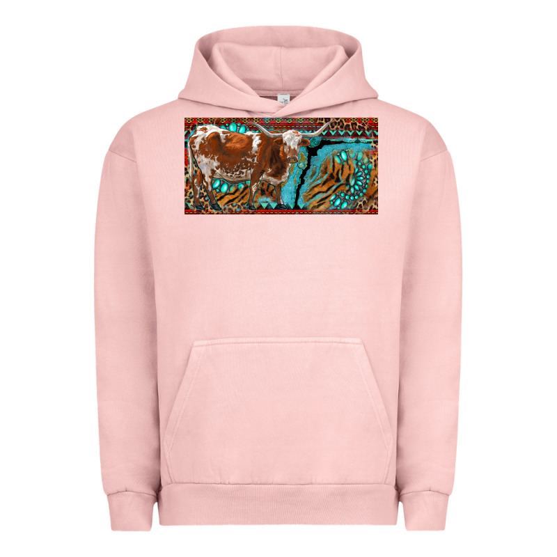 Texas Longhorn With Aztec Tiger And  Leopard Urban Hoodie by RanaPortraitStore | Teevron