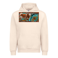 Sandshell texas longhorn with aztec tiger and  leopard Urban Hoodie - RanaPortraitStore