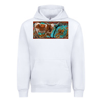 White texas longhorn with aztec tiger and  leopard Urban Hoodie - RanaPortraitStore