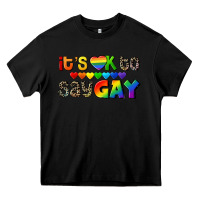 Black It's okay to say Gay pride Heavy Core Tee - CowGirlArtShop