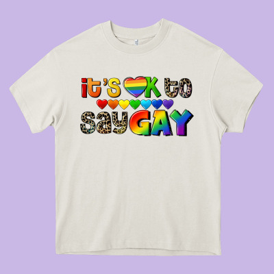 It's Okay To Say Gay Pride Heavy Core Tee Designed By Cowgirlartshop