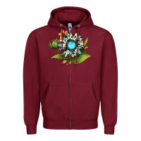 Burgundy gemstone sunflower Zipper Hoodie - JahusDesignShop