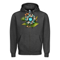 Charcoal Heather gemstone sunflower Zipper Hoodie - JahusDesignShop