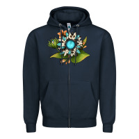 Navy gemstone sunflower Zipper Hoodie - JahusDesignShop