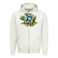 Oatmeal Heather gemstone sunflower Zipper Hoodie - JahusDesignShop
