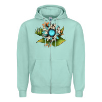 Seafoam gemstone sunflower Zipper Hoodie - JahusDesignShop