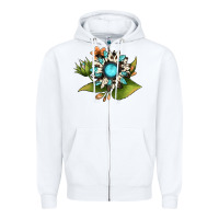 White gemstone sunflower Zipper Hoodie - JahusDesignShop