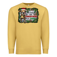 Antique Gold all i want for christmas is a cow Premium Sweatshirt - RanaPortraitStore