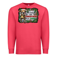Cardinal all i want for christmas is a cow Premium Sweatshirt - RanaPortraitStore