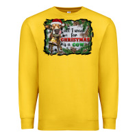 Lemon all i want for christmas is a cow Premium Sweatshirt - RanaPortraitStore