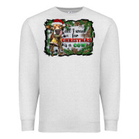 Oatmeal Heather all i want for christmas is a cow Premium Sweatshirt - RanaPortraitStore