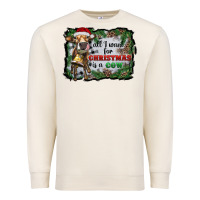 Sandshell all i want for christmas is a cow Premium Sweatshirt - RanaPortraitStore