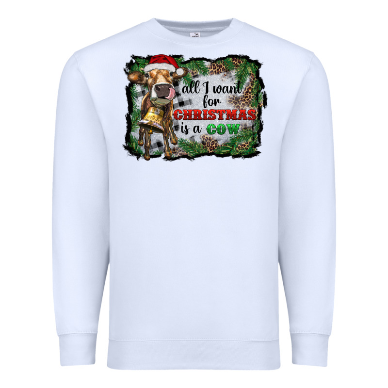 All I Want For Christmas Is A Cow Premium Sweatshirt by RanaPortraitStore | Teevron