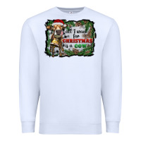 White all i want for christmas is a cow Premium Sweatshirt - RanaPortraitStore