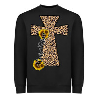 Black he is risen leopard cross Heavyweight Sweatshirt - JahusDesignShop
